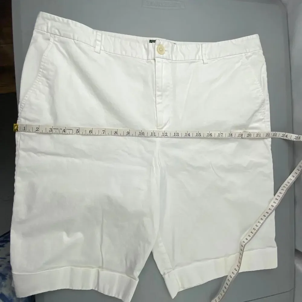 L-RL Ralph Lauren Active Women's White Roll Cuff Bermuda Shorts - Size 16
